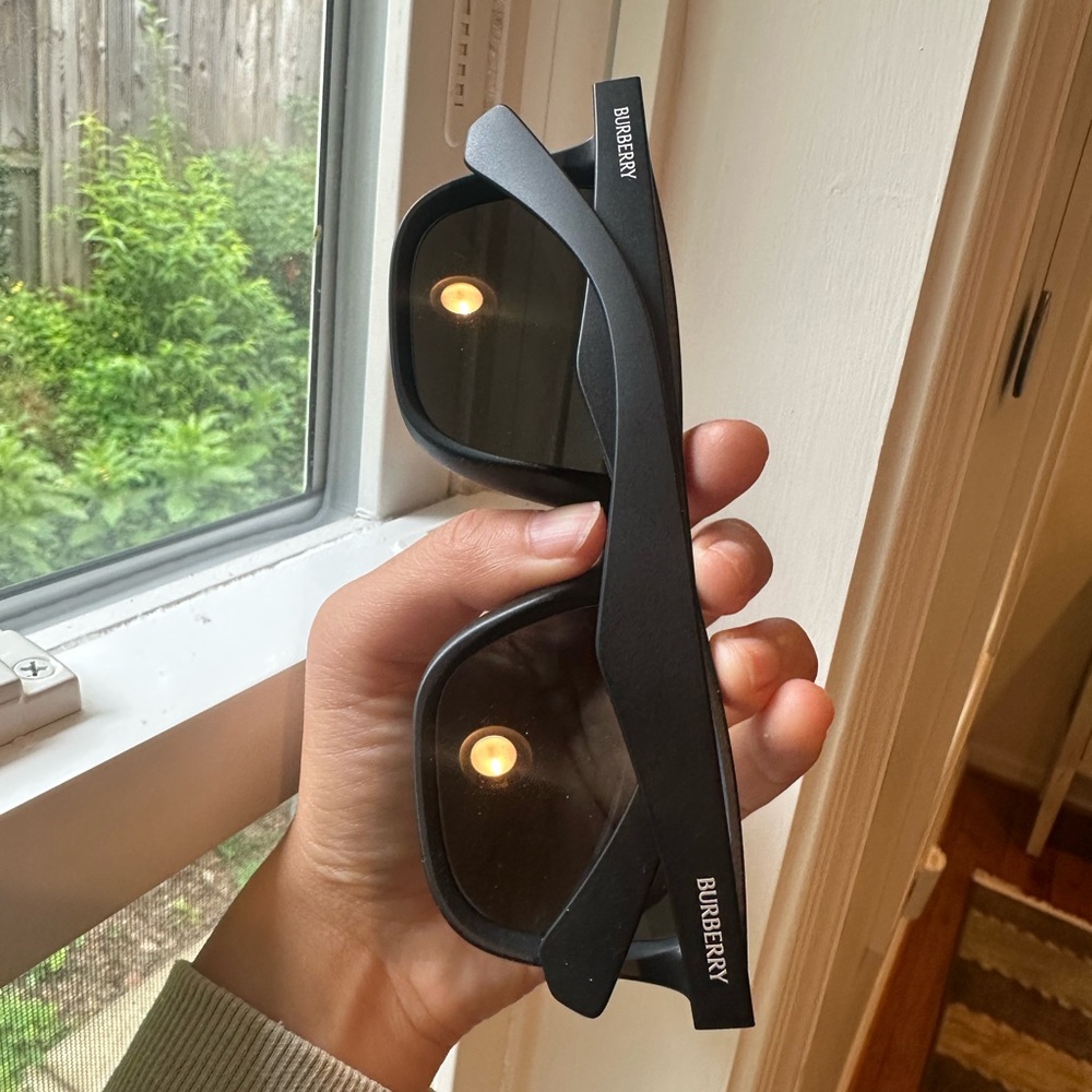 New Burberry Matte Black Sunglasses - Picture 3 of 10